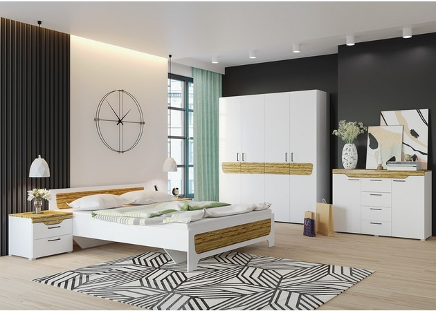 Модульная спальня Милана (белый, вставки - сосна гранд) - фото 1 - id-p176398254