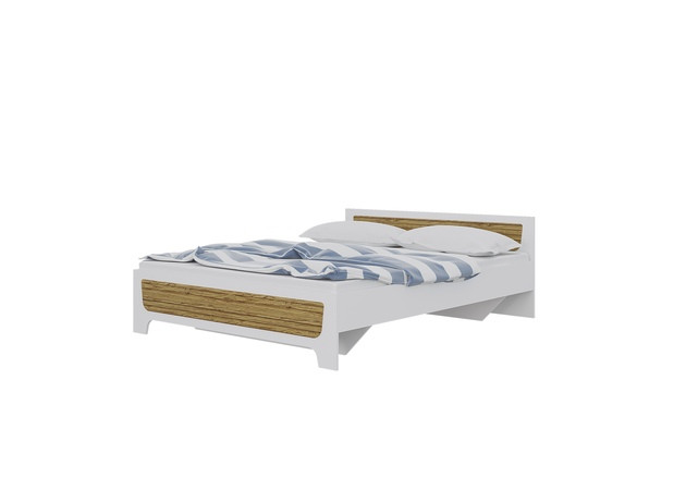 Кровать Милана (белый, вставки - сосна гранд)