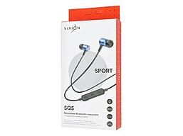 Bluetooth гарнитура спортивная SQ5, синий (Vixion)