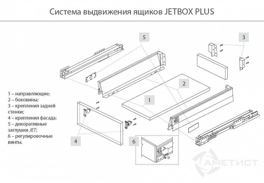 Двустенный металлический ящик 216 H80мм L400мм белый BR216A.400WT kit - фото 2 - id-p176402394