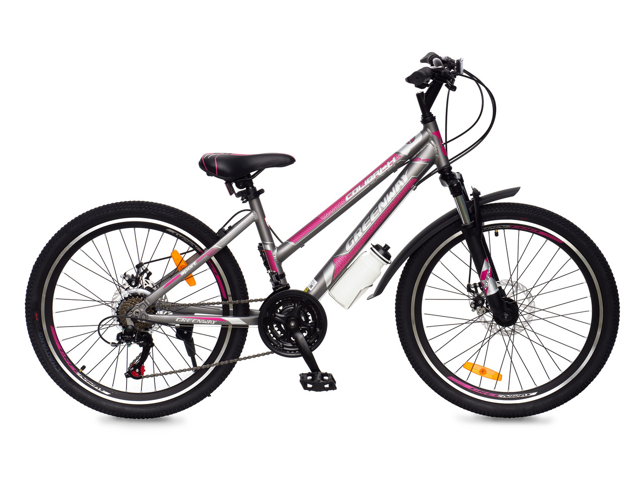 Велосипед GREENWAY COLIBRI-H 24'' серо-розовый 14 рама, Китай