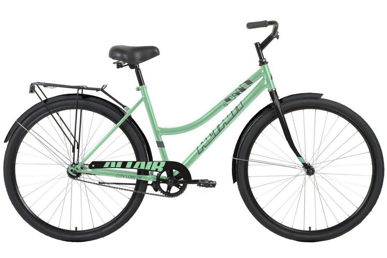 Велосипед ALTAIR CITY 28 low (28" 1 ск. рост 19") 2020-2021, мятный/черный, RBKT1YN81011