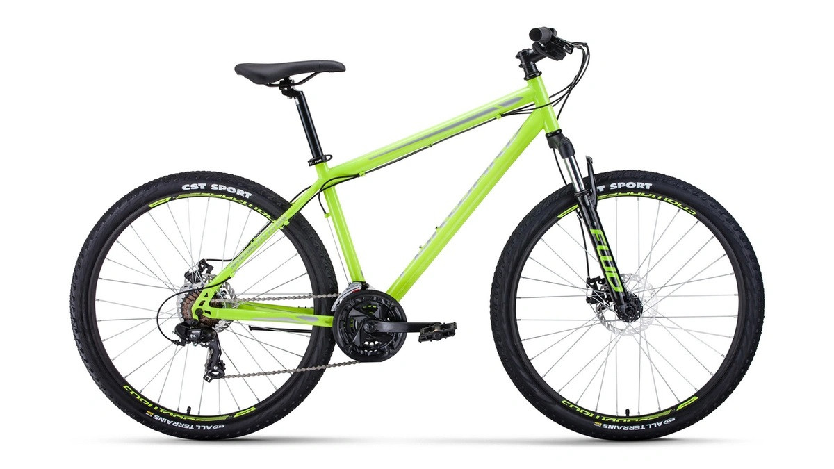 Велосипед 27.5" FORWARD SPORTING 2.2 (DISK) (8-ск.)  (рама 19) яркий/зеленый/серый, RBKW1M17G023