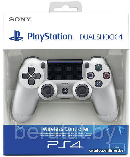 Геймпад - джойстик для PS4 беспроводной DualShock 4 Wireless Controller (серебристый) - фото 5 - id-p176422285