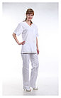 Медицинская блуза, унисекс (без отделки, цвет белый), фото 2