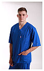 Медицинская блуза, унисекс (без отделки, цвет синий), фото 3