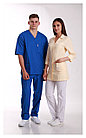 Медицинская блуза, унисекс (без отделки, цвет синий), фото 2