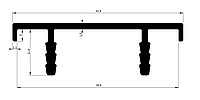 Алюминиевый профиль для полотна двери 40 мм.(42х13)