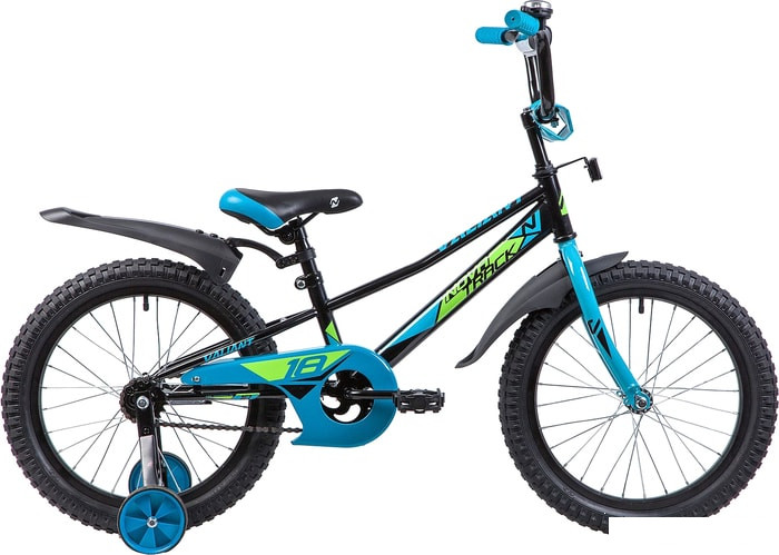 Детский велосипед Novatrack Valiant 18 2019 183VALIANT.BK9 (черный/голубой)
