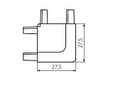 AFF Внутренний угол 90 градусов SOLA пластиковый для L-образного профиля AI532L41 отделка алюминий 682AP4IN AL, фото 2