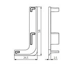 AFF Заглушка SOLA пластиковая для L-образного профиля AI532L41 правая отделка матовый черный 682AP1R BL, фото 2