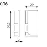 SCILM Комплект торцевых пластиковых заглушек (правая и левая) для профиля 8006 FGCSP0159-13, фото 2