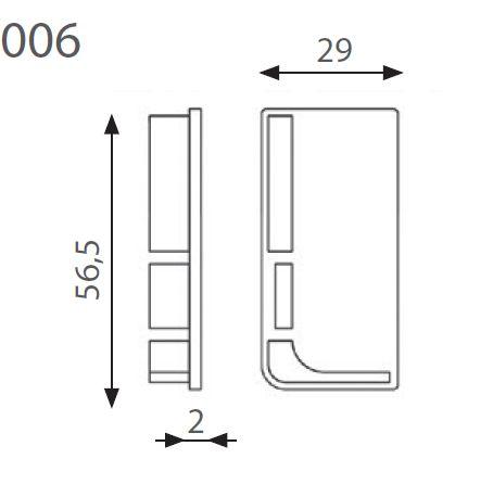 SCILM Комплект торцевых пластиковых заглушек (правая и левая) для профиля 8006 FGCSP0159-13 - фото 2 - id-p176438412