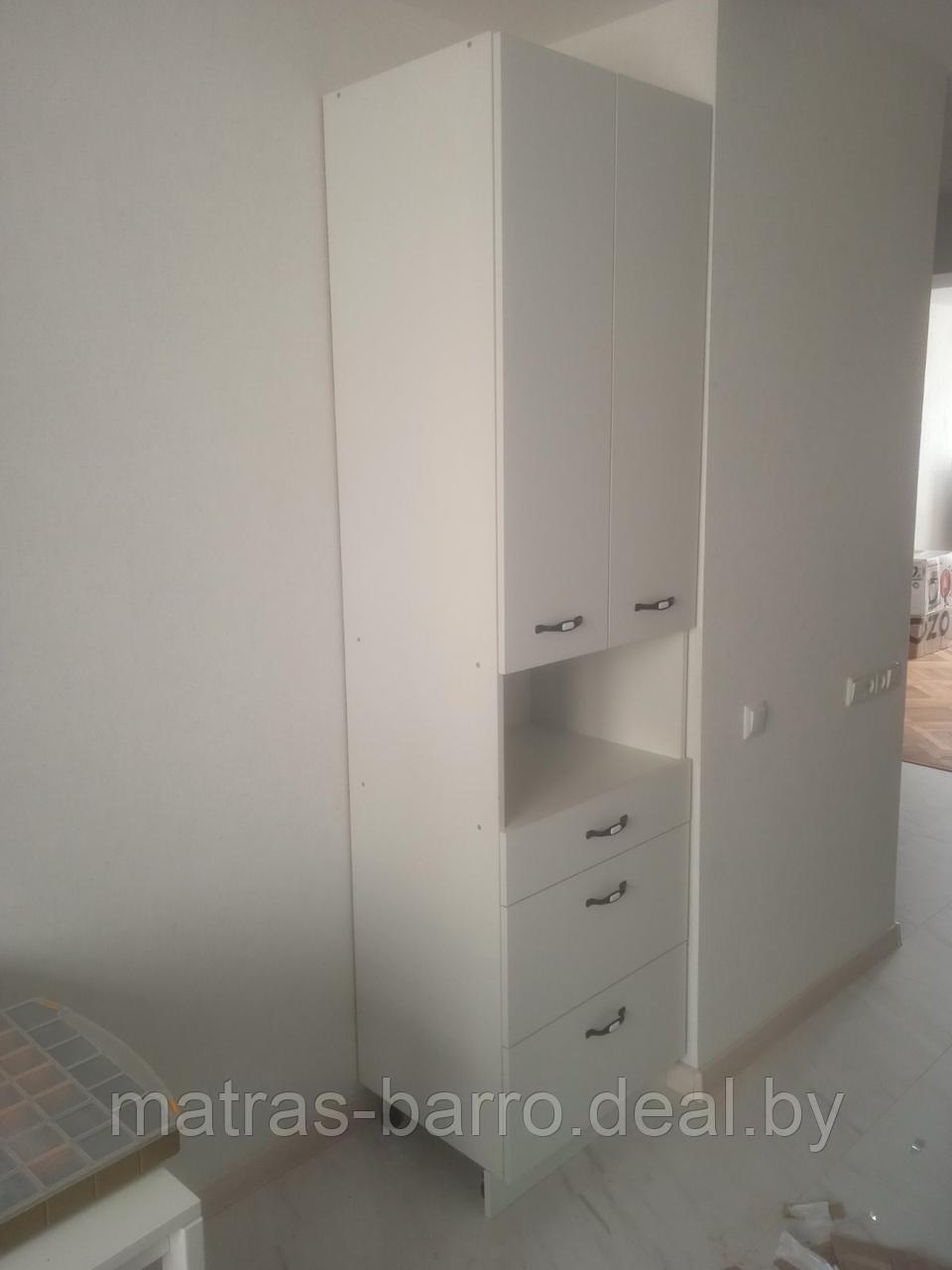 Шкаф-пенал для встраиваемой техники с ящиками белый - фото 1 - id-p176424721