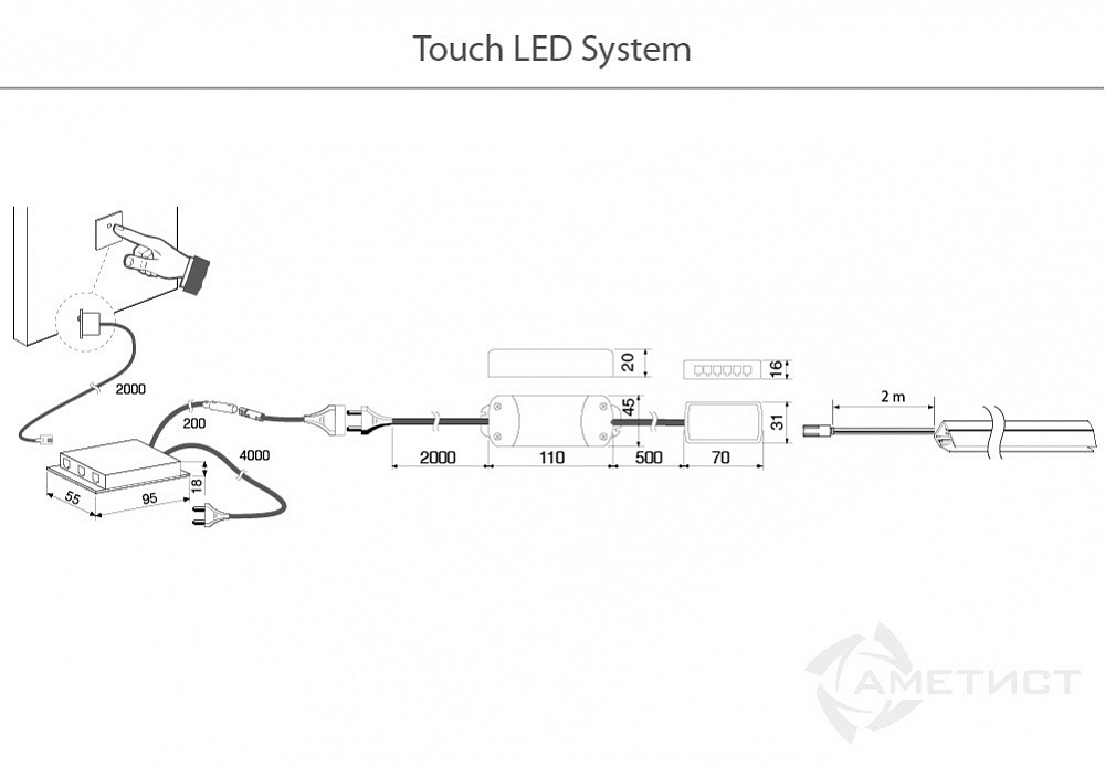 Сенсорный выключатель TOUCH LED SYSTEM - фото 2 - id-p176439028