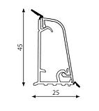SCILM Плинтус M3000 для кухонной столешницы, с алюминиевой вставкой M300050S01000, фото 2