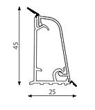 SCILM Плинтус М3030 для столешницы, с алюминиевой вставкой M303050S01000, фото 2