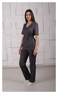 Медицинская женская блуза (без отделки, цвет графитовый)