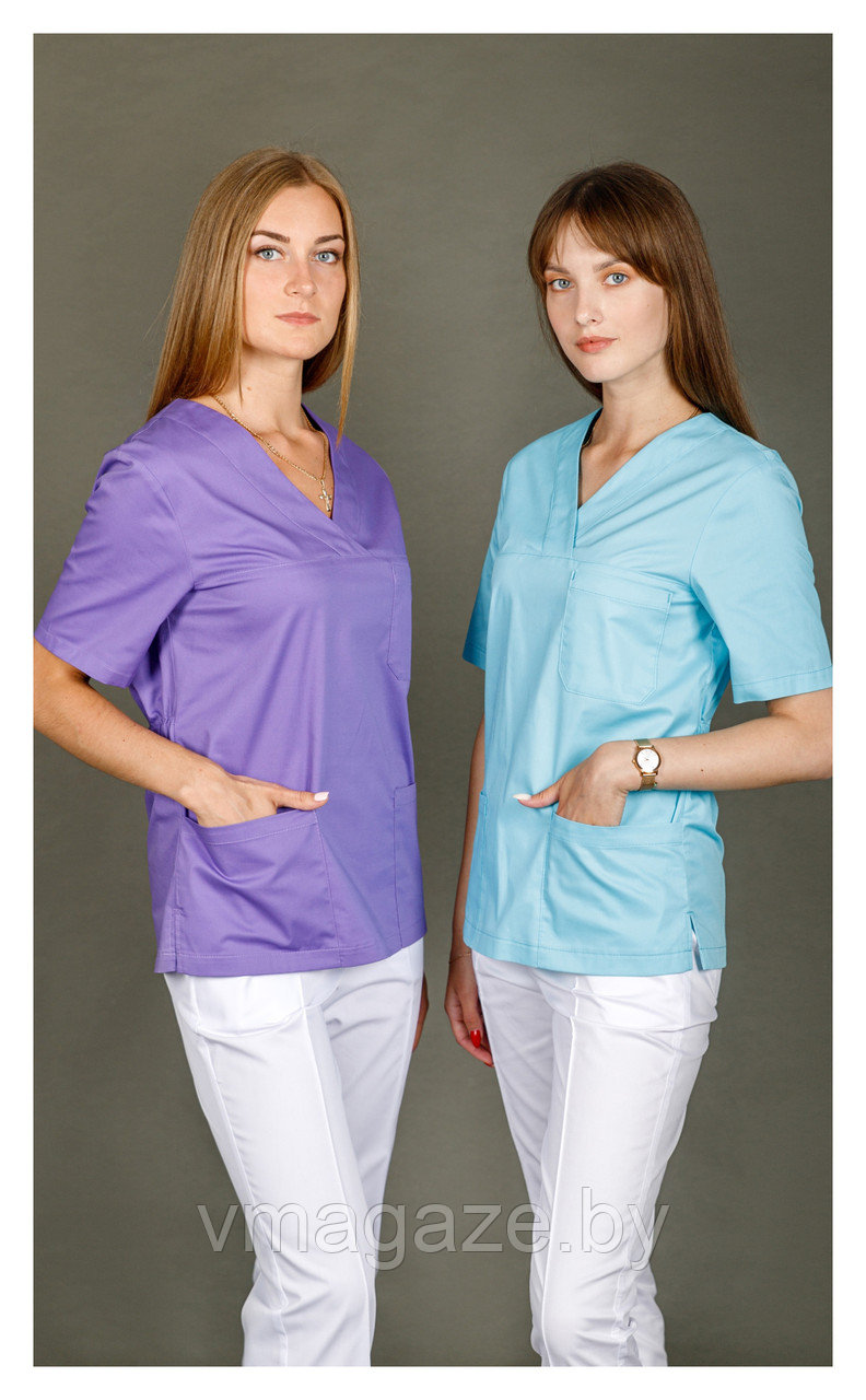 Медицинская женская блуза стрейч (цвет уточняйте) - фото 3 - id-p176439418
