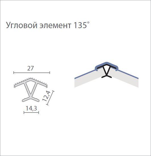 SCILM Угловой элемент цоколя 135 град. Н150 465A-147683SF - фото 2 - id-p176439658