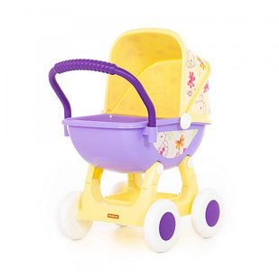 Детская игрушечная коляска для кукол "Arina №2" 4-х колёсная (бледно-жёлтая) (в пакете) арт. 92168 Полесье в