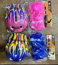 Комплект защиты+ шлем  для детей, 6106 розовый, синий)