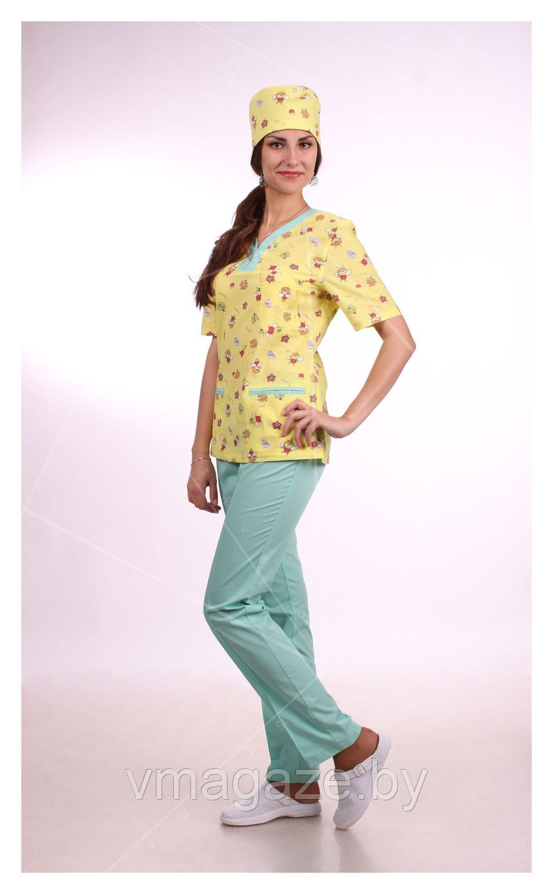 Медицинские брюки, женские (цвет мятный) - фото 3 - id-p176461845
