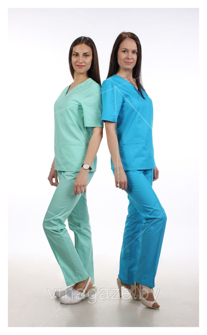 Медицинские брюки, женские (цвет мятный) - фото 2 - id-p176461845