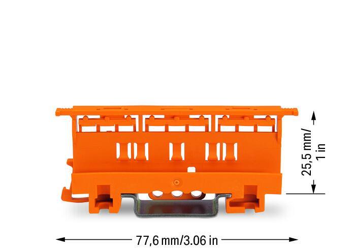 Адаптер монтажный для винт. крепления зажимов 221 серии или на DIN-рейку, оранжевый - фото 2 - id-p176462340