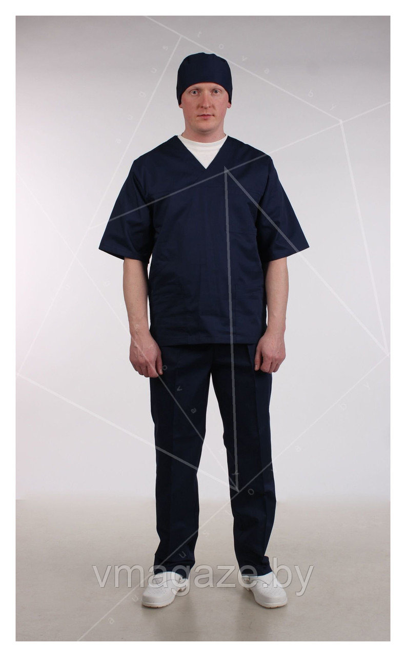 Медицинские брюки, мужские(цвет темно-синий) - фото 2 - id-p176464084