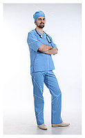 Медицинские брюки, мужские (цвет голубой)