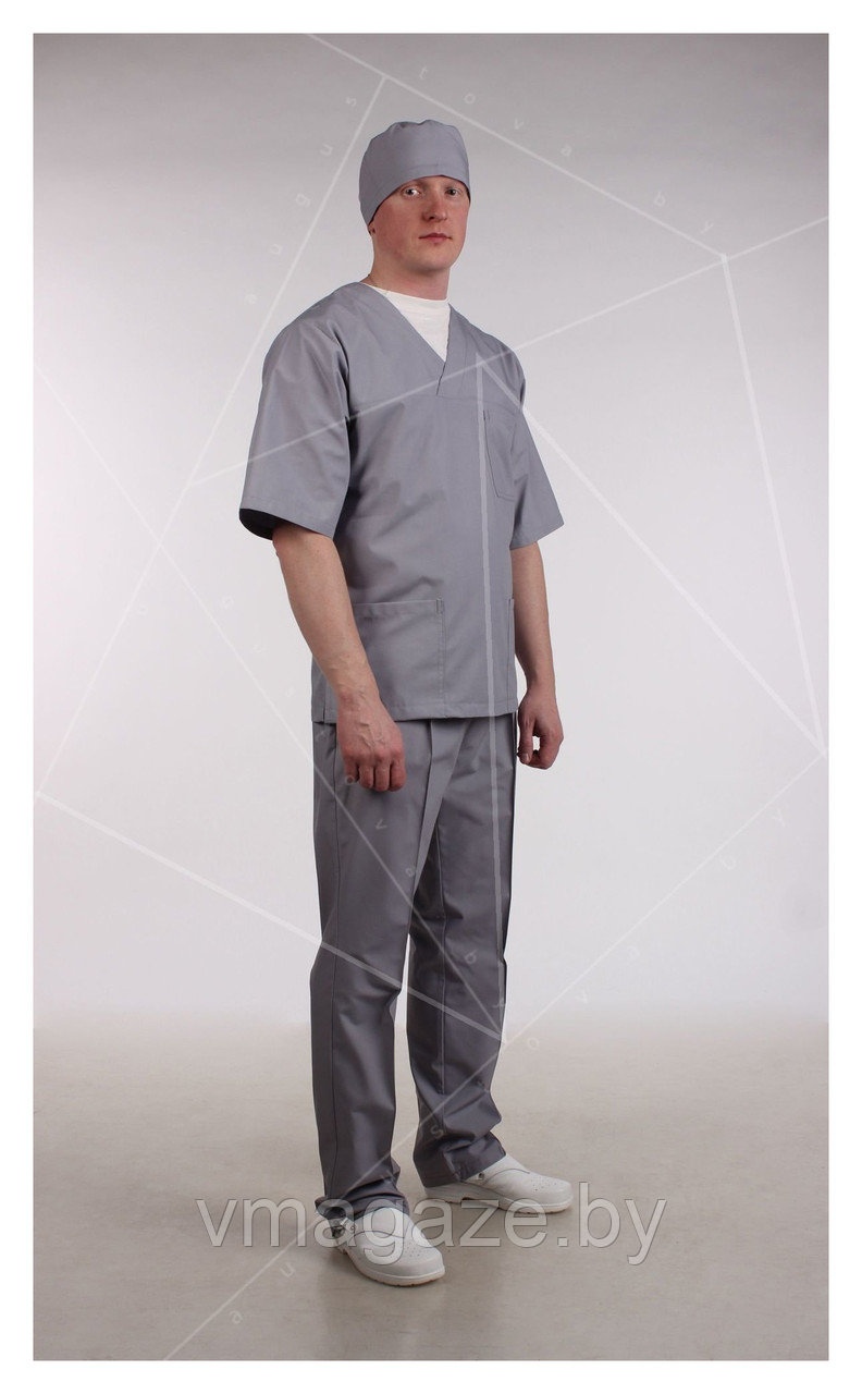 Медицинские брюки, мужские (цвет серый) - фото 1 - id-p176464183