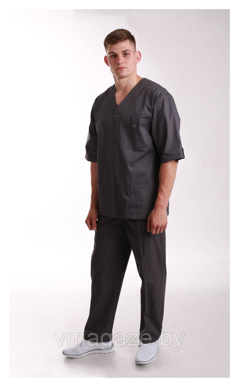 Медицинские брюки, мужские (цвет темно-серый) - фото 1 - id-p176464207