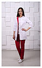 Медицинские брюки, женские (без отделки, цвет красный), фото 3