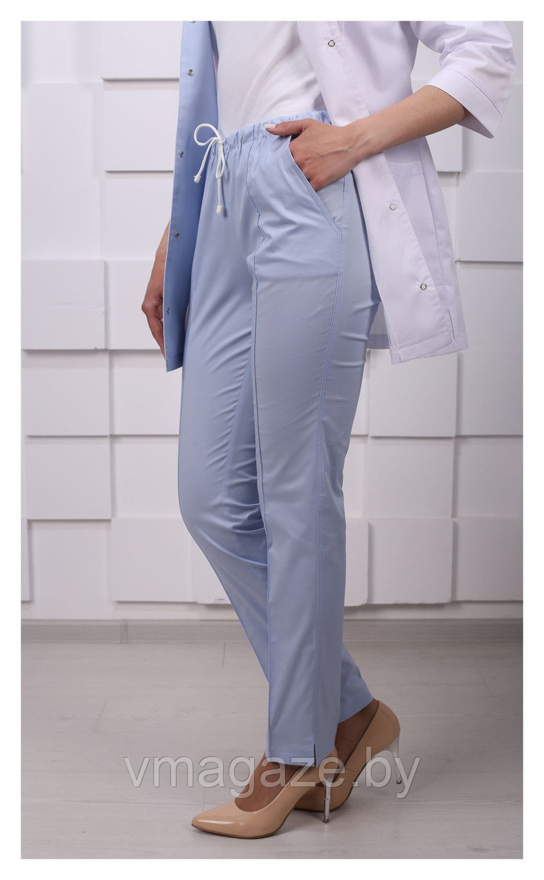 Медицинские брюки, женские (без отделки, цвет н-голубой)
