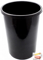 Корзина (ведро) для бумаг 12 литров, цельная, черная