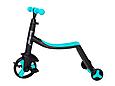 Трёхколёсный самокат беговел велосипед Nadle 3 в 1 голубой, фото 6