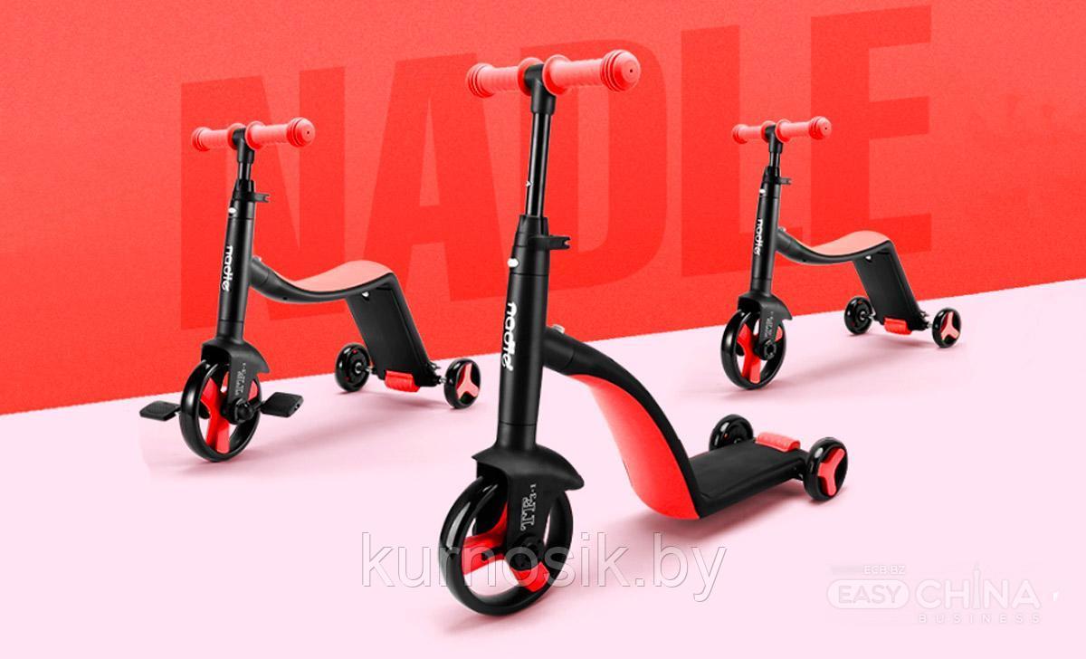 Трёхколёсный самокат беговел велосипед Nadle 3 в 1 красный - фото 2 - id-p176475008