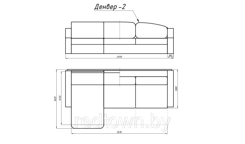 Угловой диван Денвер 2 - фото 7 - id-p176479228
