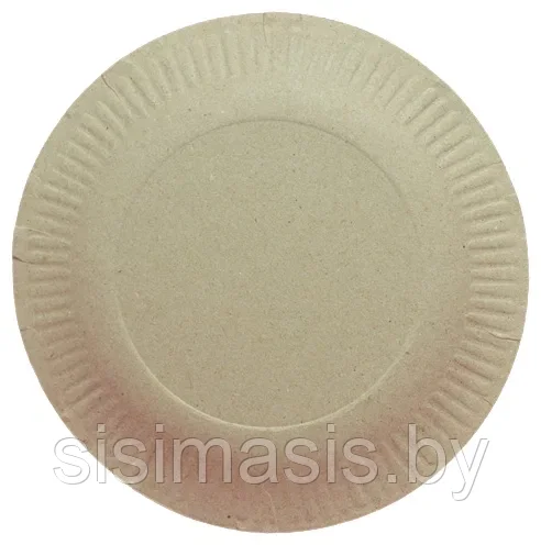 Тарелка одноразовая, бумажная, 180мм./бурая, 250гр., (100 шт./уп.)