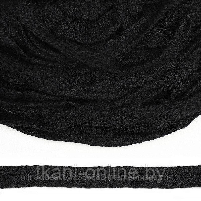 Шнур отделочный плоский 100% хлопок 15мм турецкое плетение Черный