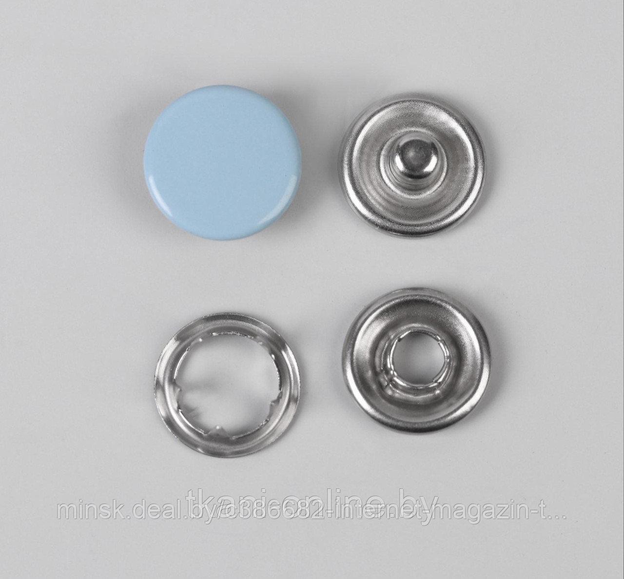 Кнопка 9,5 мм рубашечная закрытая (кольцо) Голубой
