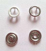 Кнопка 9,5 мм рубашечная (кольцо) Белая металл