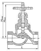 Запорный клапан 15ч8р (чугун)