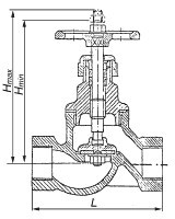 Запорный клапан 15ч8р (чугун)