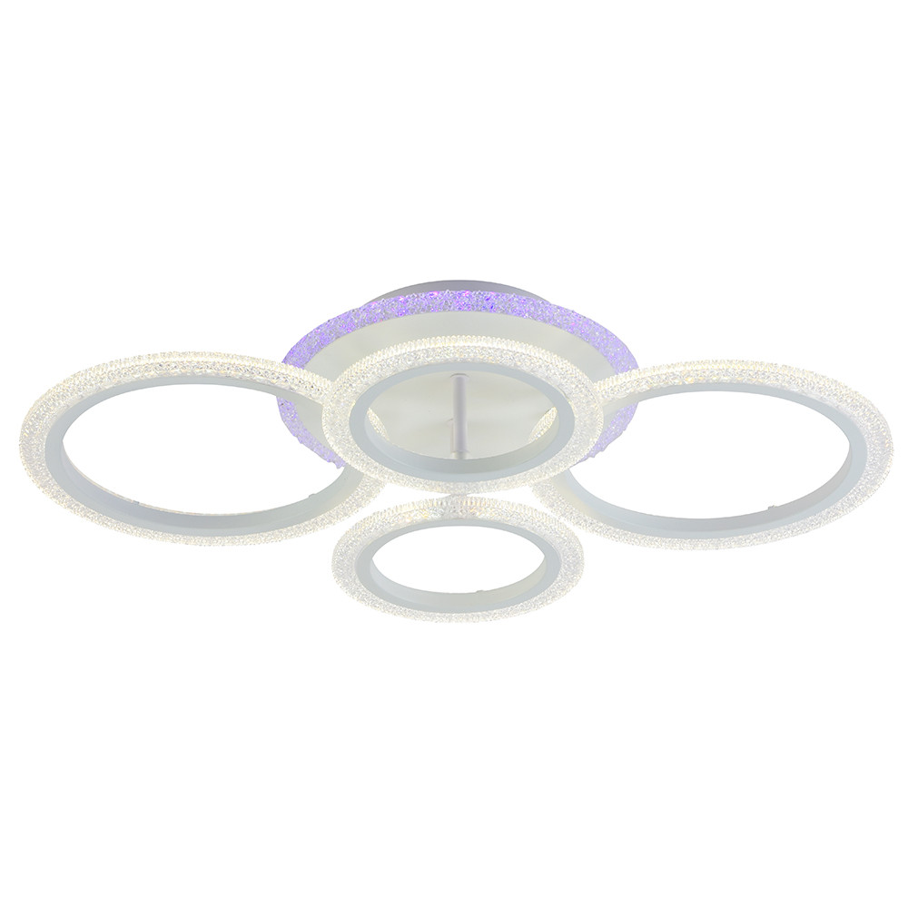 Светодиодная люстра 8086/2+2 WHT 72W+7W RGB