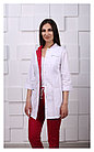 Медицинский жакет, женский (отделка красная, цвет белый), фото 4