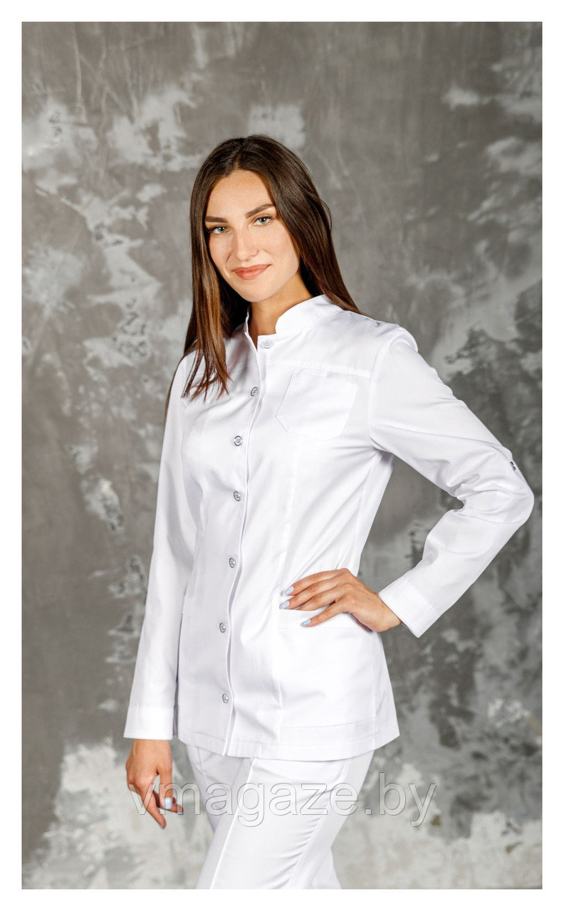Медицинский жакет, женский (без отделки, цвет белый) - фото 3 - id-p176506461