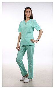 Медицинский костюм, женский М99 (без отделки, цвет б-бирюзовый)