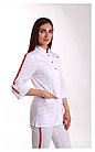 Медицинский костюм, женский, 145 (отделка красная, цвет белый), фото 3